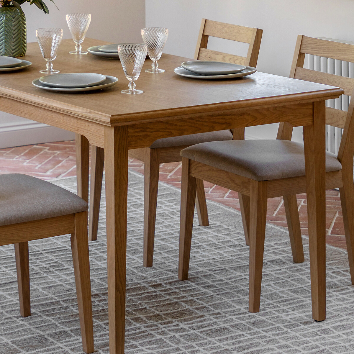 Harriet Oak Extending Dining Table light oak wood, SO'HOME