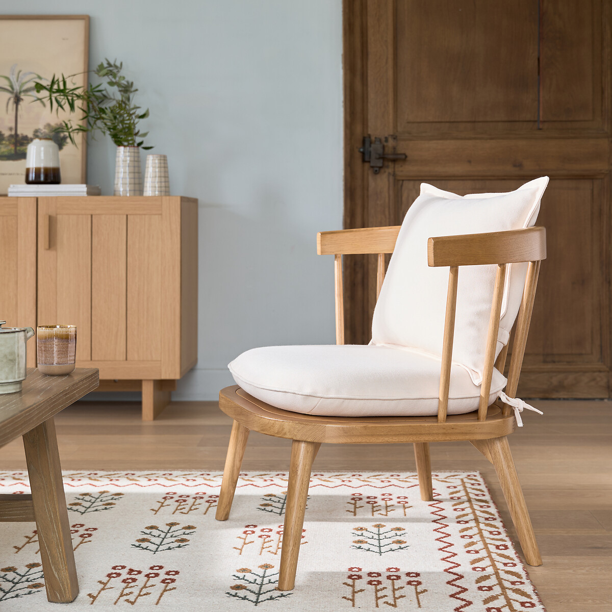 Fauteuil chêne et tissu, Portman beige, LA REDOUTE INTERIEURS