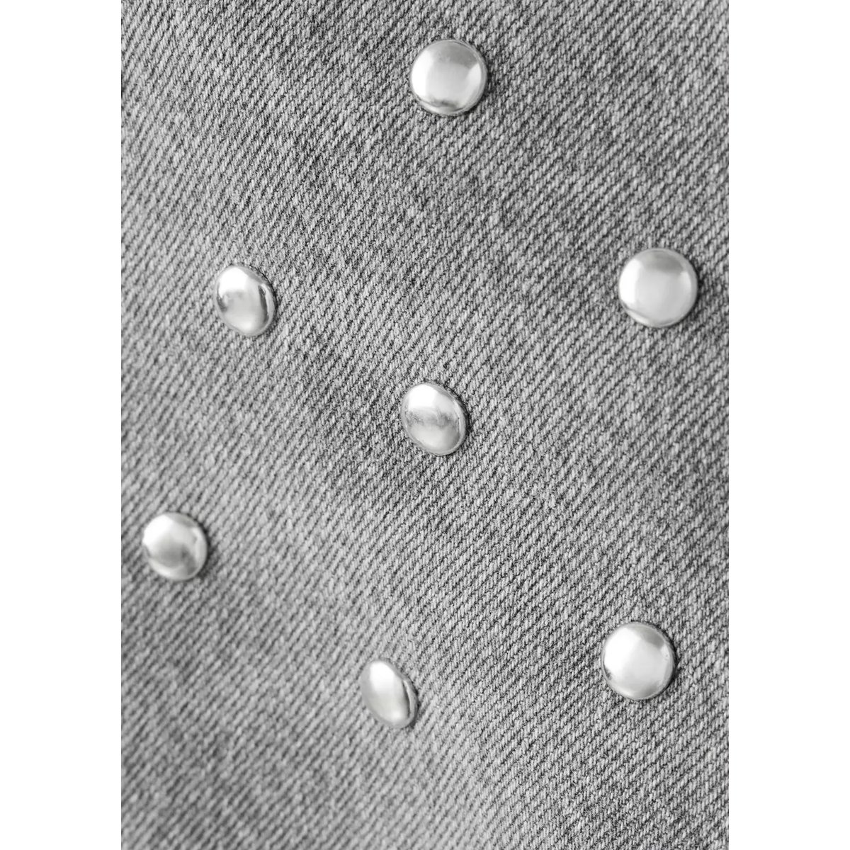 Jean taille normale clouté gris denim, MANGO