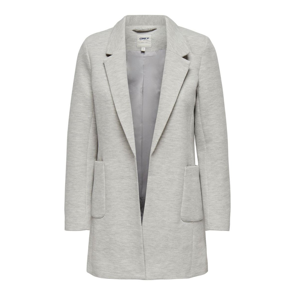 Blazer mi-long gris clair, ONLY