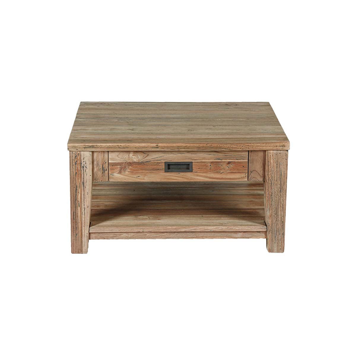 Table basse en bois de teck recyclé 80 cm  CARGO naturel, BERAH GETAH