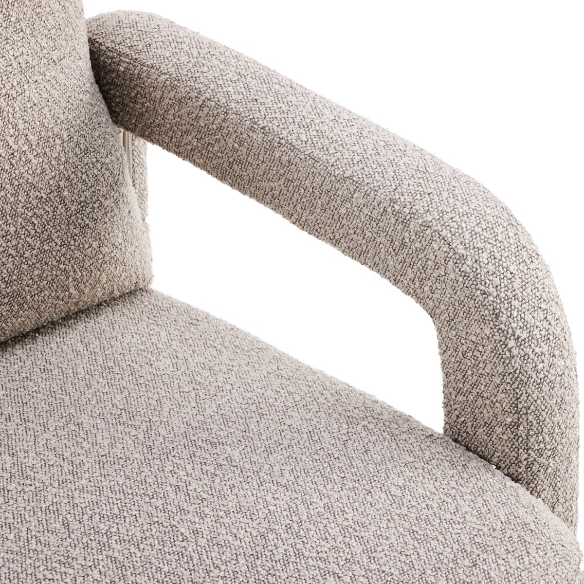 fauteuil en tissu bouclé - NIKO taupe, HOMIFAB