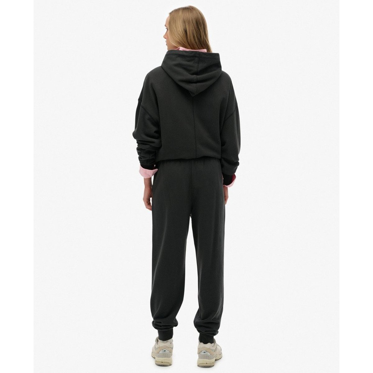 Joggers Studios à Poignets noir délavé, SUPERDRY