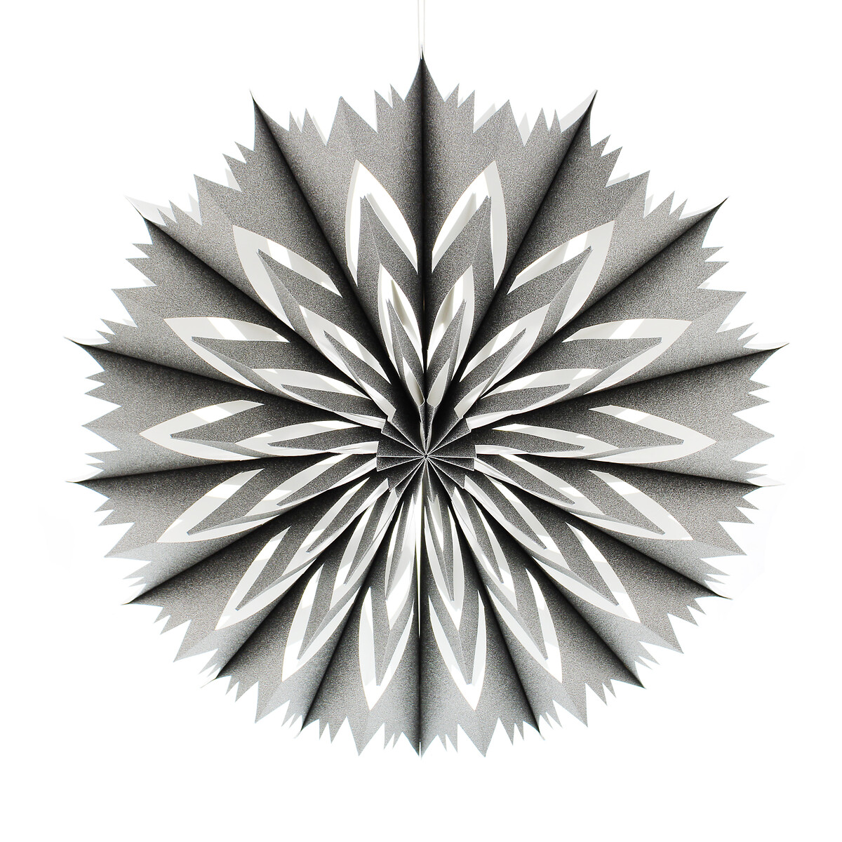 30cm Nordic Lights Hanging Silver Glitter Paper Fan silver-coloured, SO'HOME