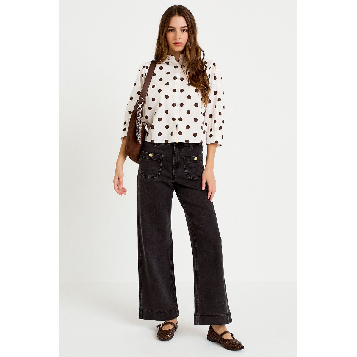 Chemise droite manches longues blanc, CACHE CACHE