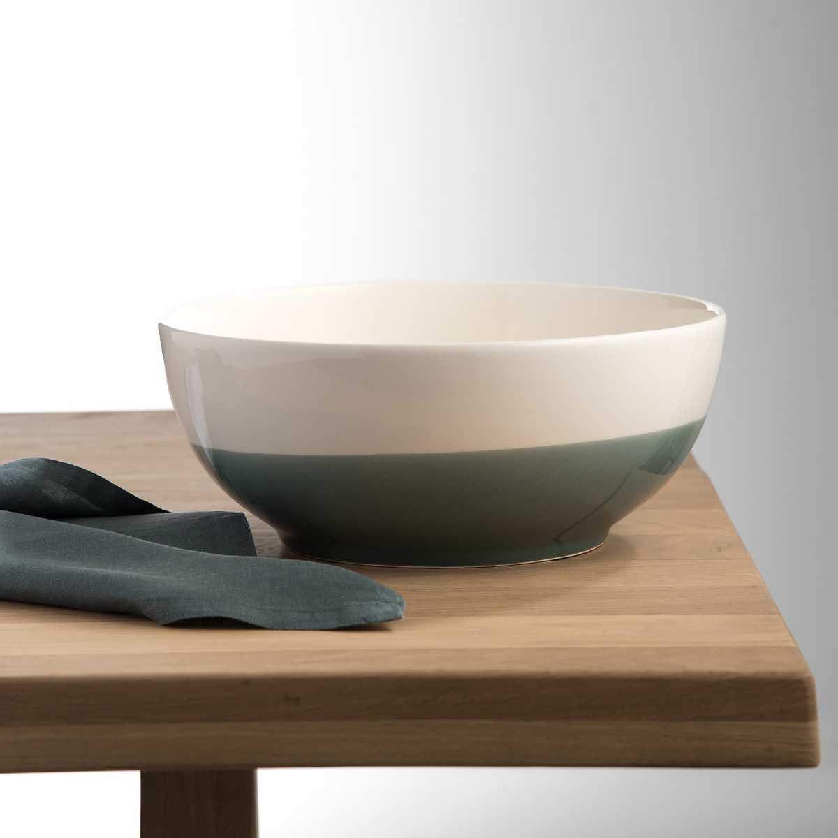 Insalatiera in ceramica bicolore, Zalato salvia, LA REDOUTE INTERIEURS