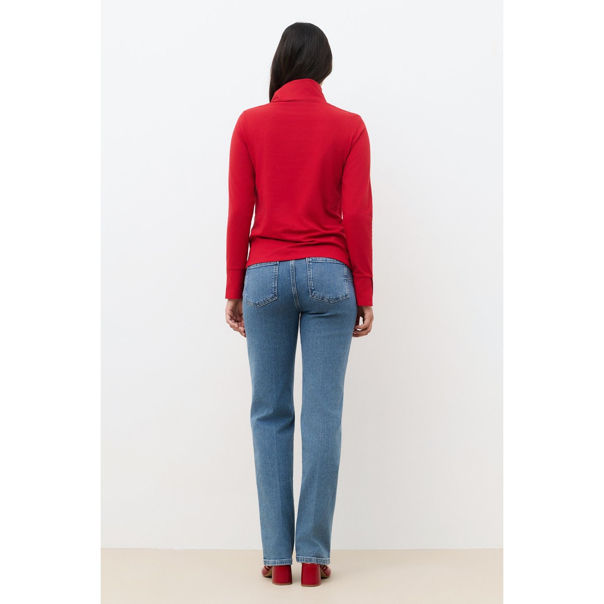 T-shirt droit col roulé TVADIM rouge, CAROLL