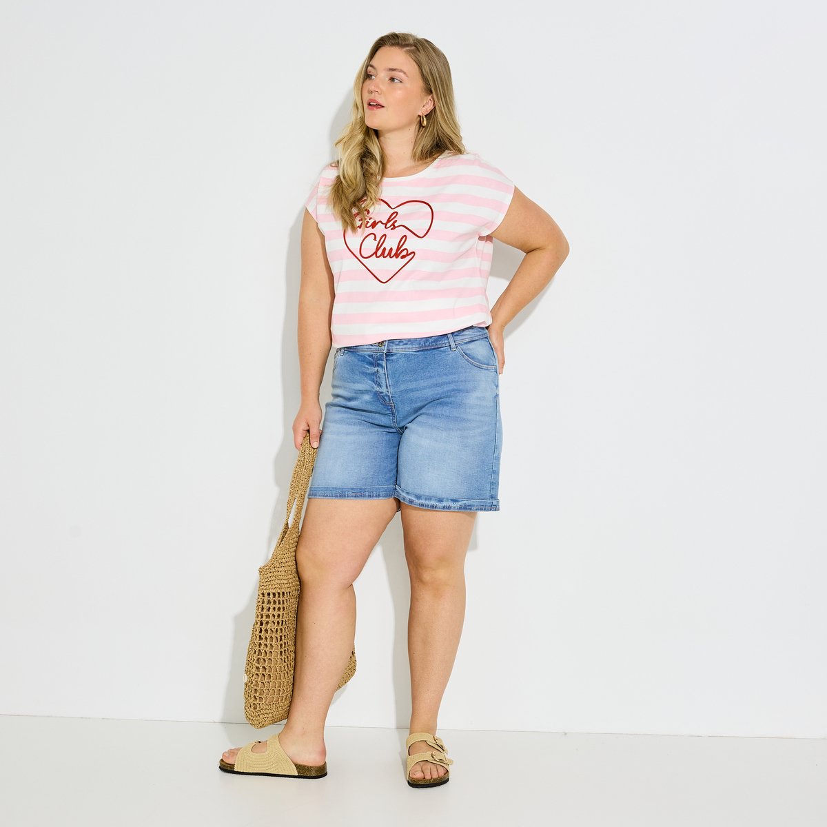 Short en jean bleu stone, GRAIN DE MALICE