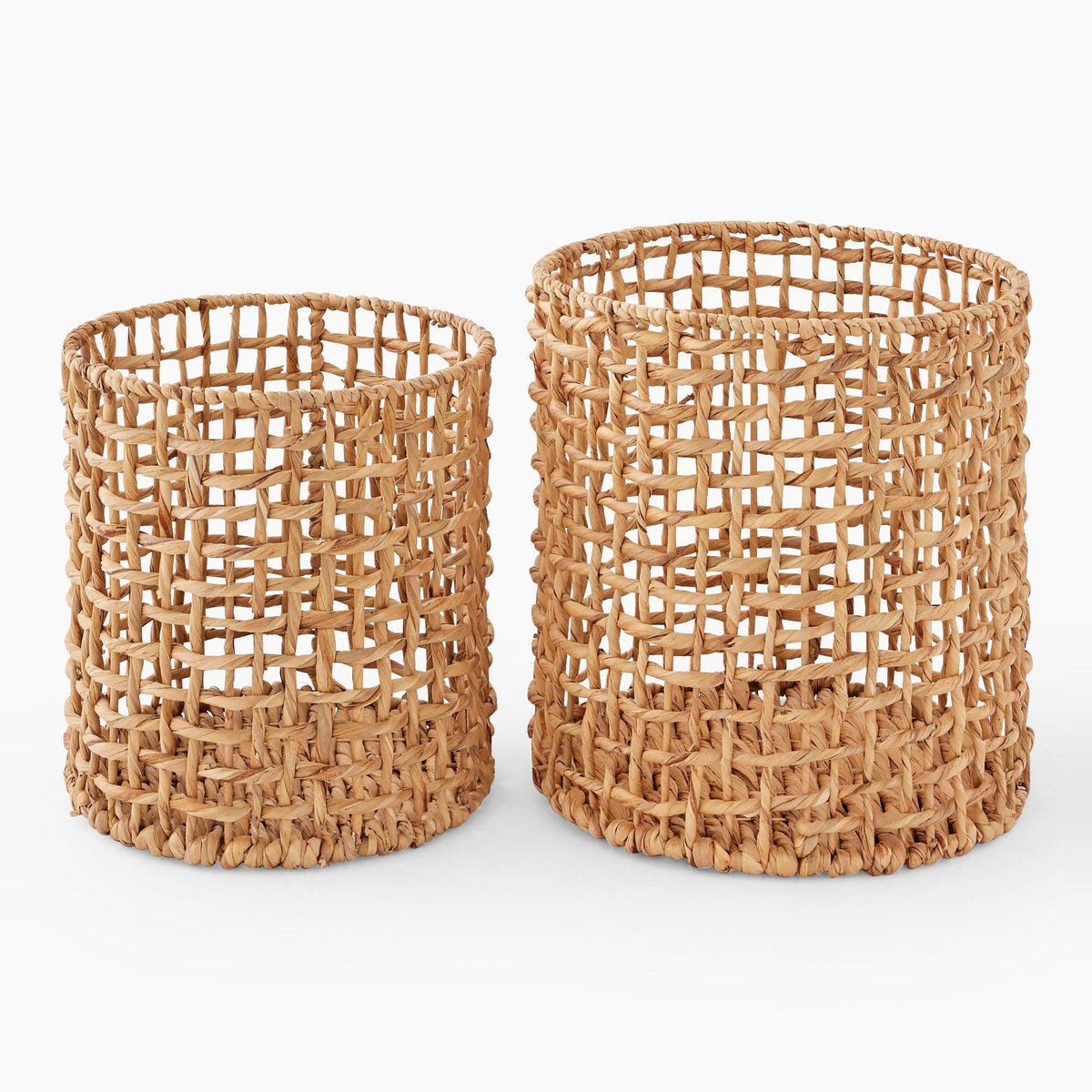 Panier tressé et ajouré, en jacinthe d'eau, disponible en plusieurs tailles naturel, MONOPRIX