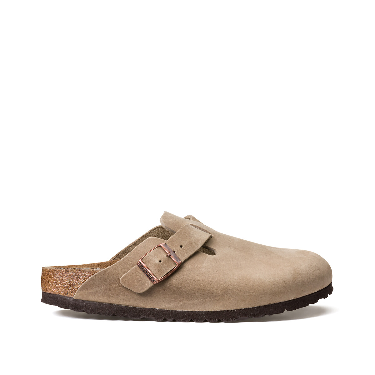 Zuecos de piel Boston marrón oscuro, BIRKENSTOCK