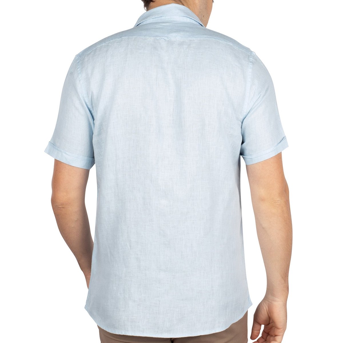 Chemise lin manches courtes ciel, SHILTON