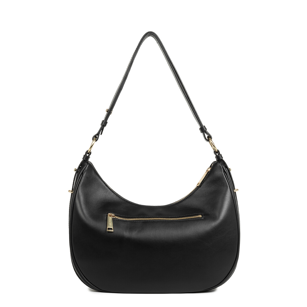 Borsa a bisaccia in pelle con zip L, DONNA ARIA nero , LANCASTER