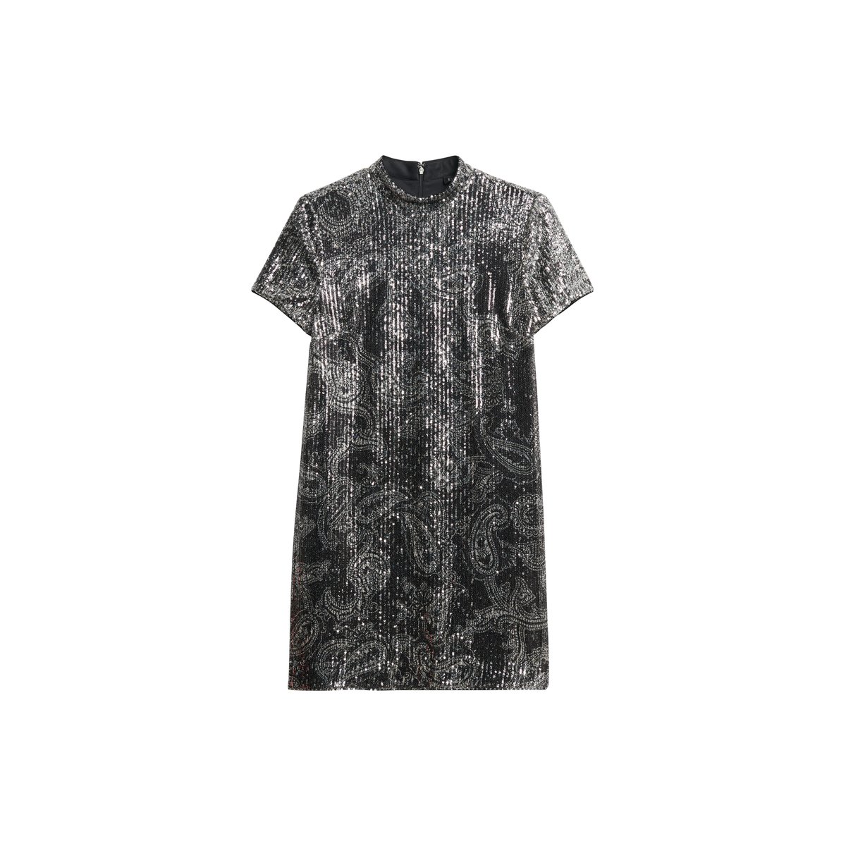 Robe T-shirt Mini à Paillettes sequins à imprimé cachemire, SUPERDRY