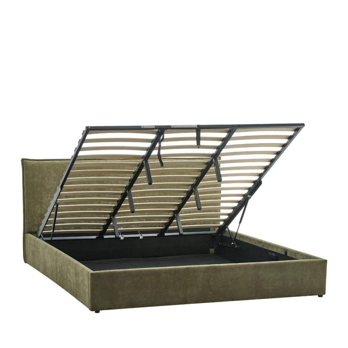 Lit coffre en tissu 180x200cm- CAMA vert, DRAWER