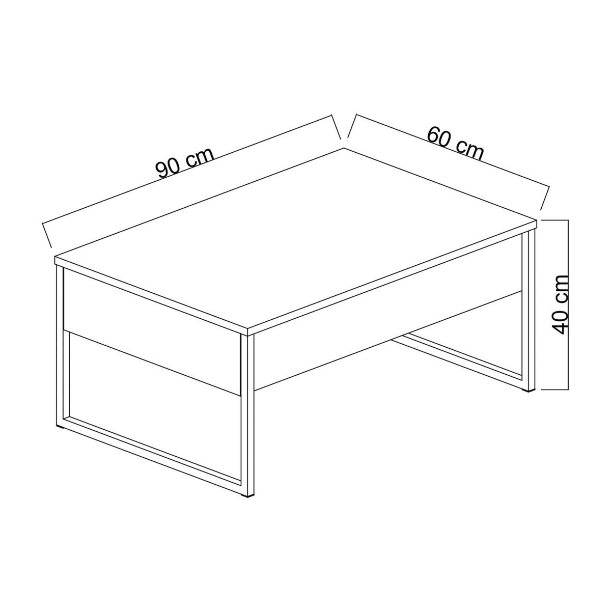 Table basse rectangulaire pieds dorés JENA noyer, PIER IMPORT