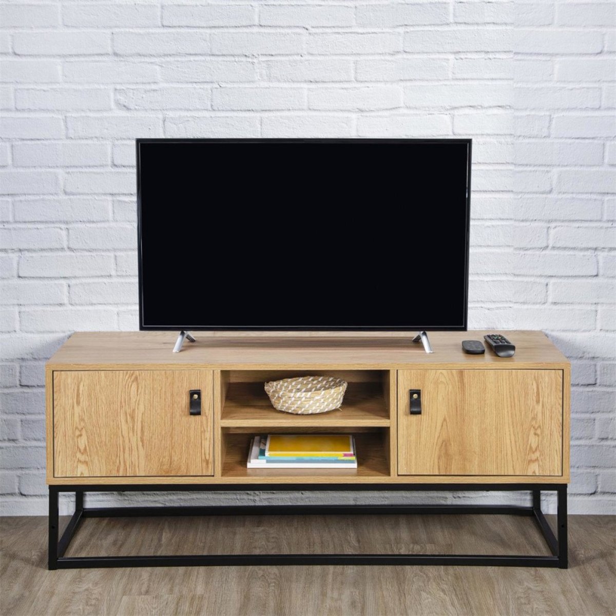 Meuble TV Bois et métal marron, DECORATIE