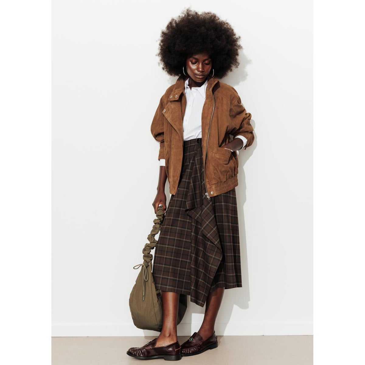 Blouson 100% cuir suédé camel, PROMOD