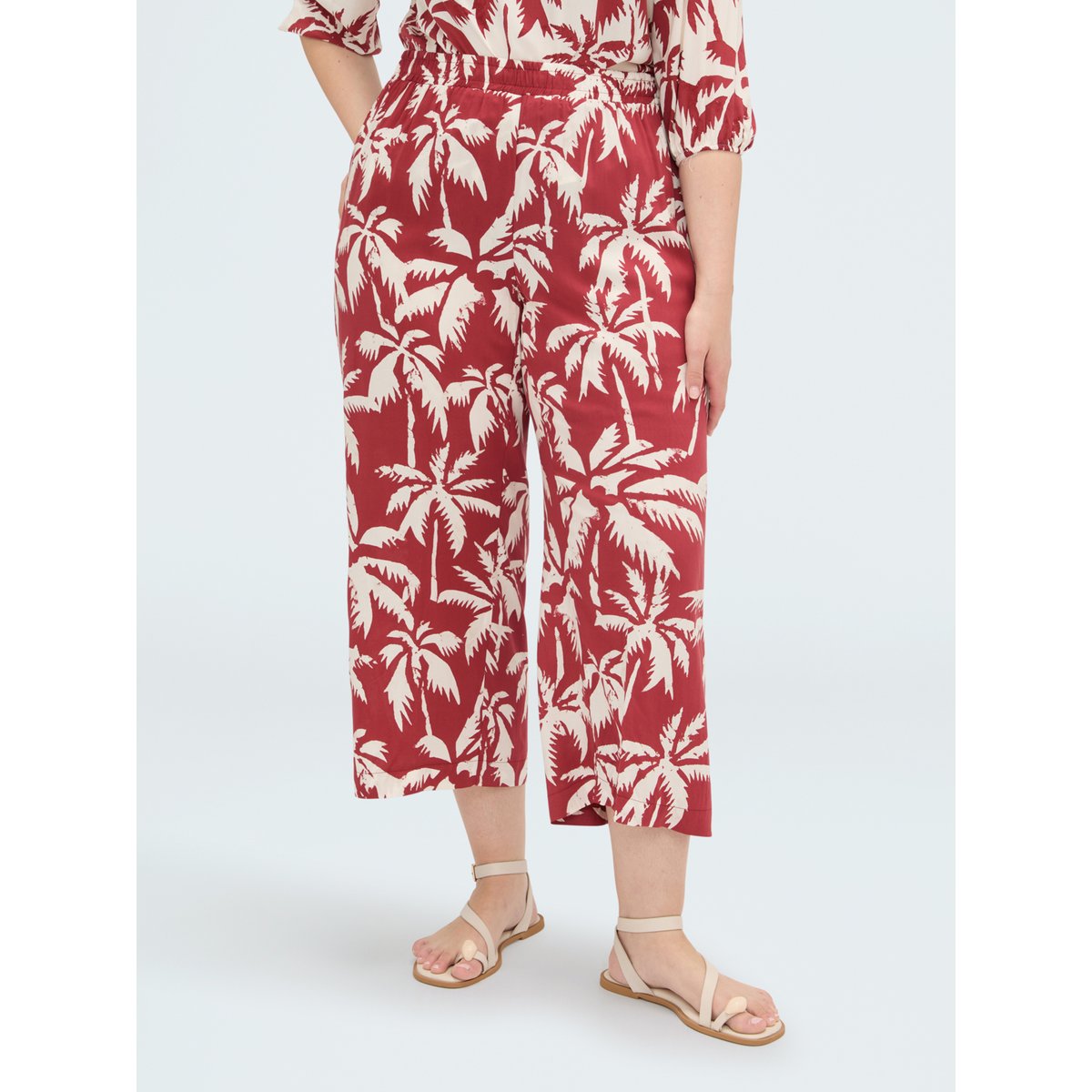 Pantalon court imprimé marron, FIORELLA RUBINO