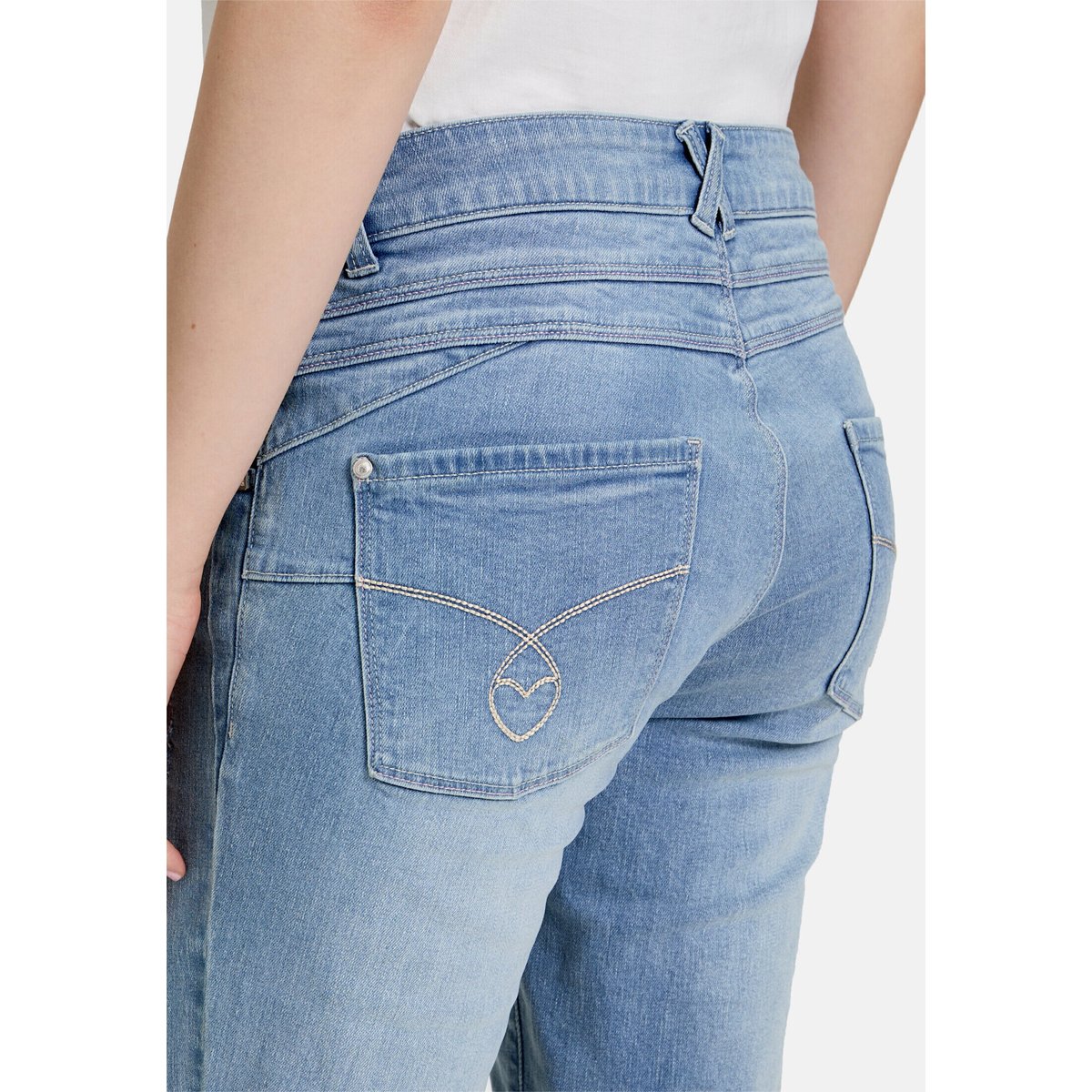 Shorts en jean à broderies bleu, CARTOON