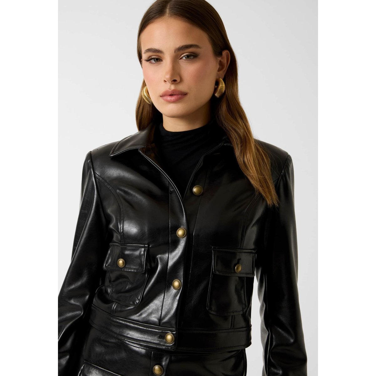 Veste En Similicuir noir, GUESS