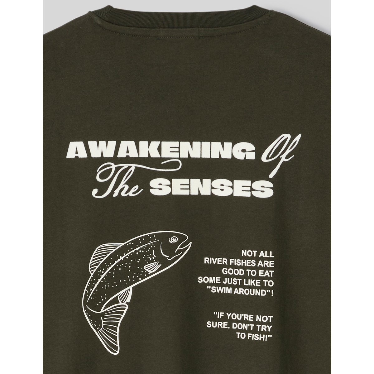 T-shirt imprimé devant / dos kaki, BZB
