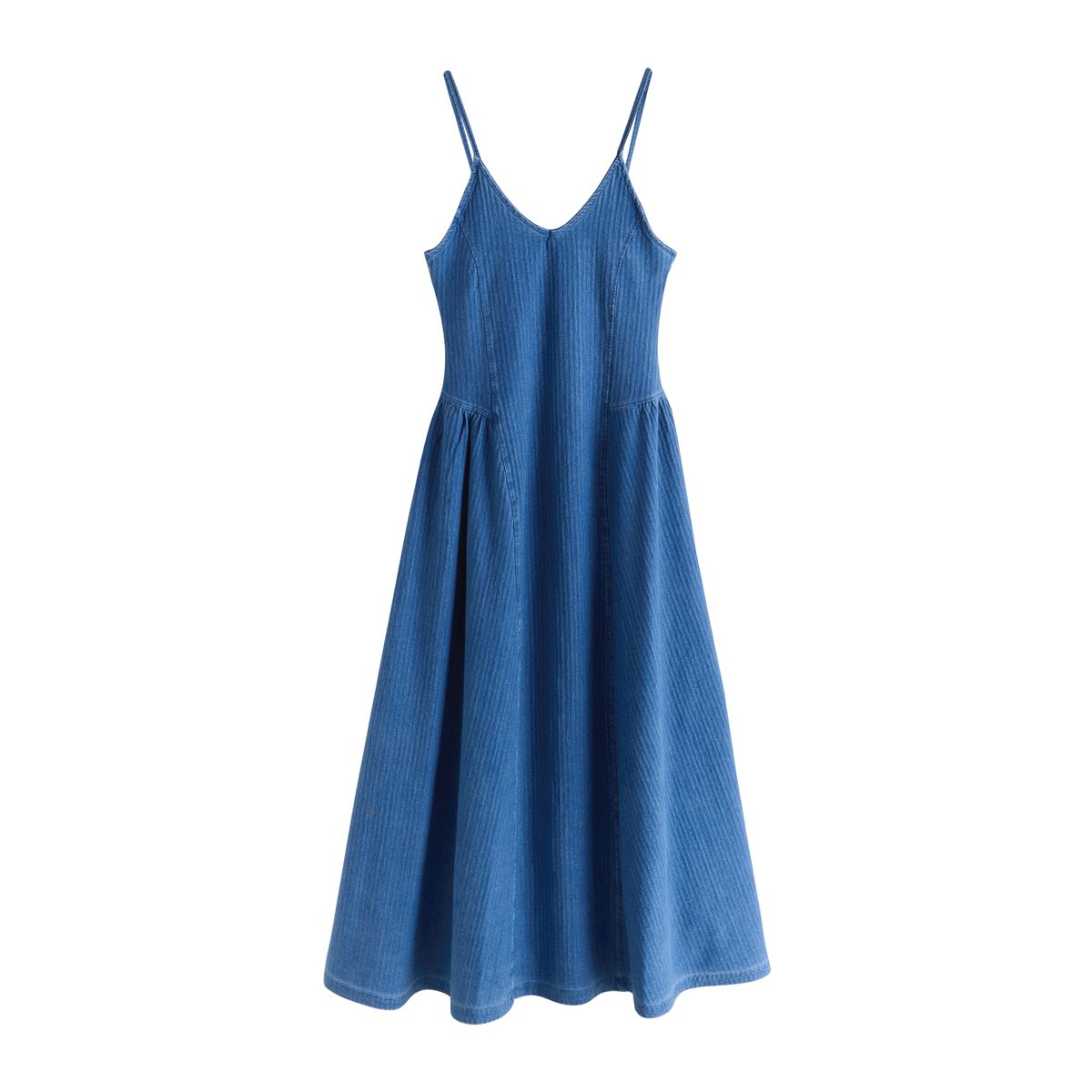 Robe midi en jersey seersucker aspect denim bleu délavé, NEXT