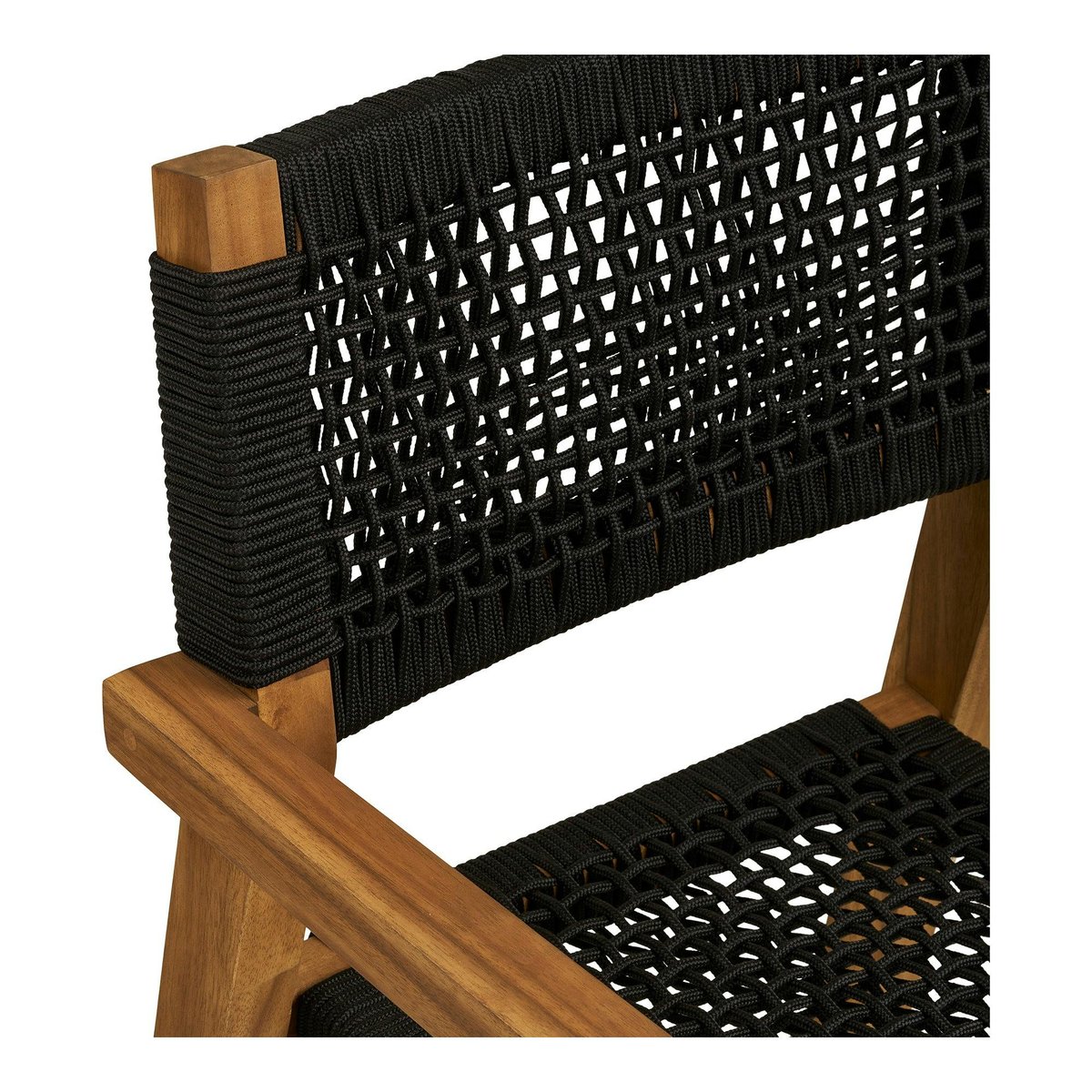 Chaise bois et cordage noir intérieur / extérieur (lot de 2) HOOGE noir, PIER IMPORT