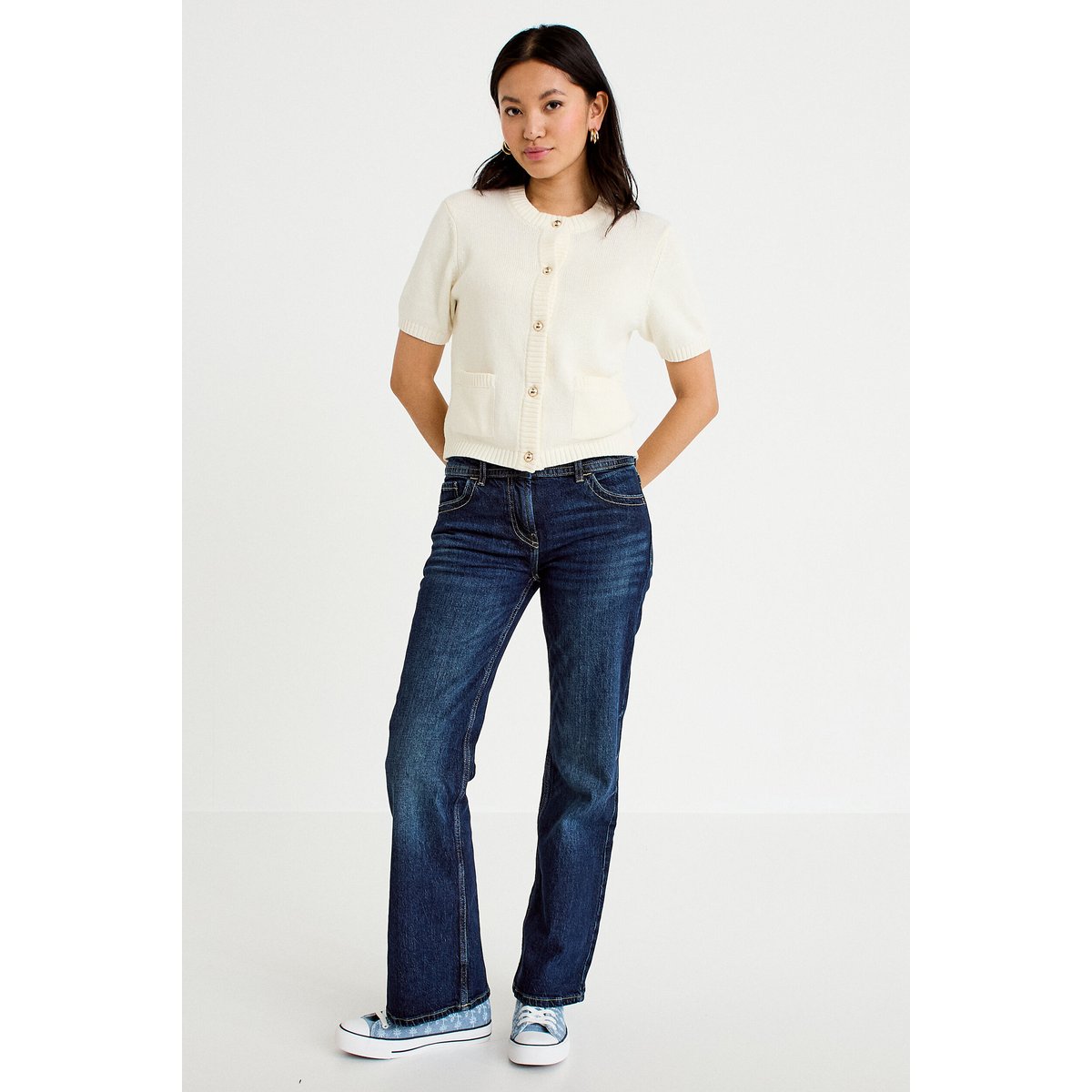 Gilet manches courtes ecru, CACHE CACHE