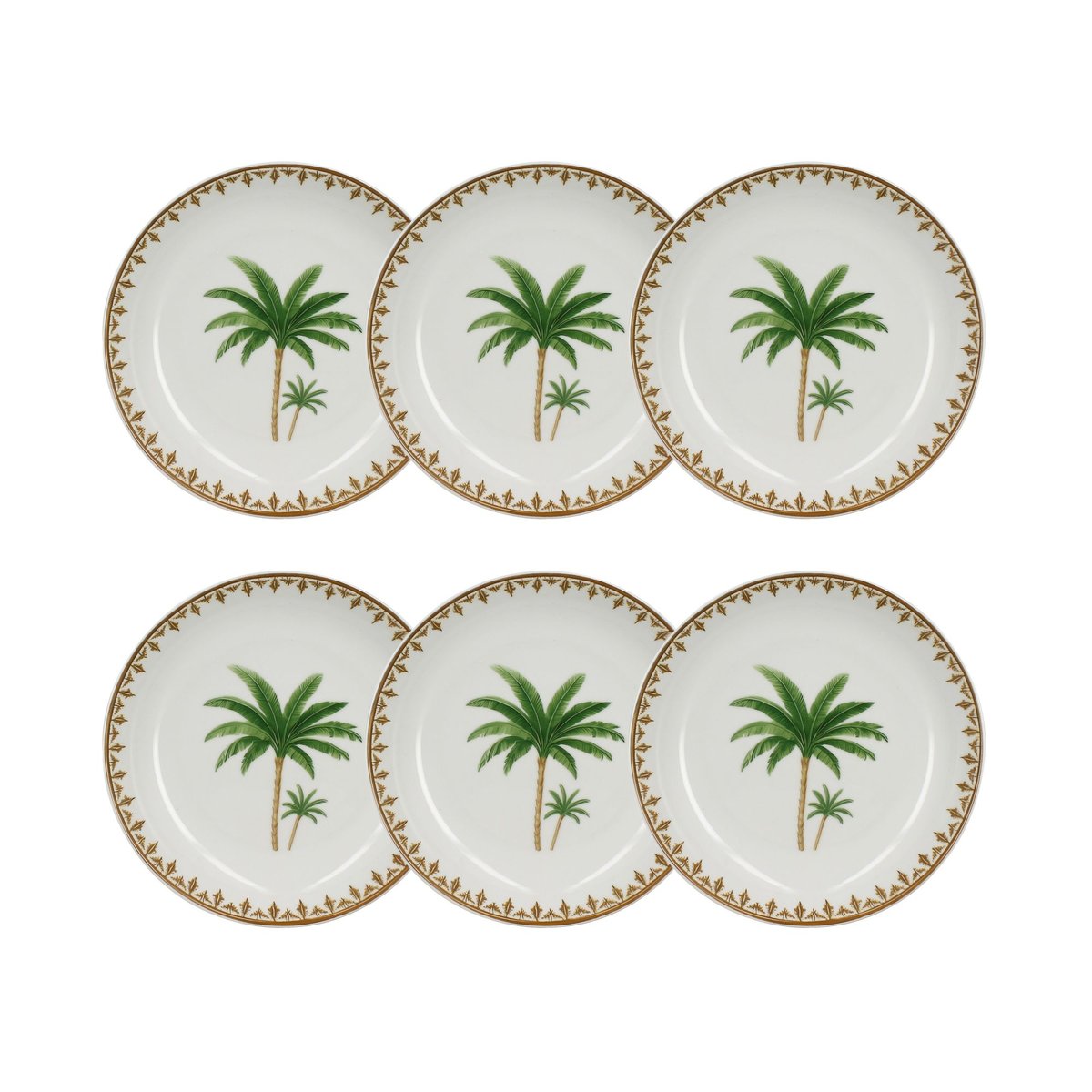 Lot de 6 assiettes creuses en porcelaine, ATLAS blanc-rouge, NOVASTYL
