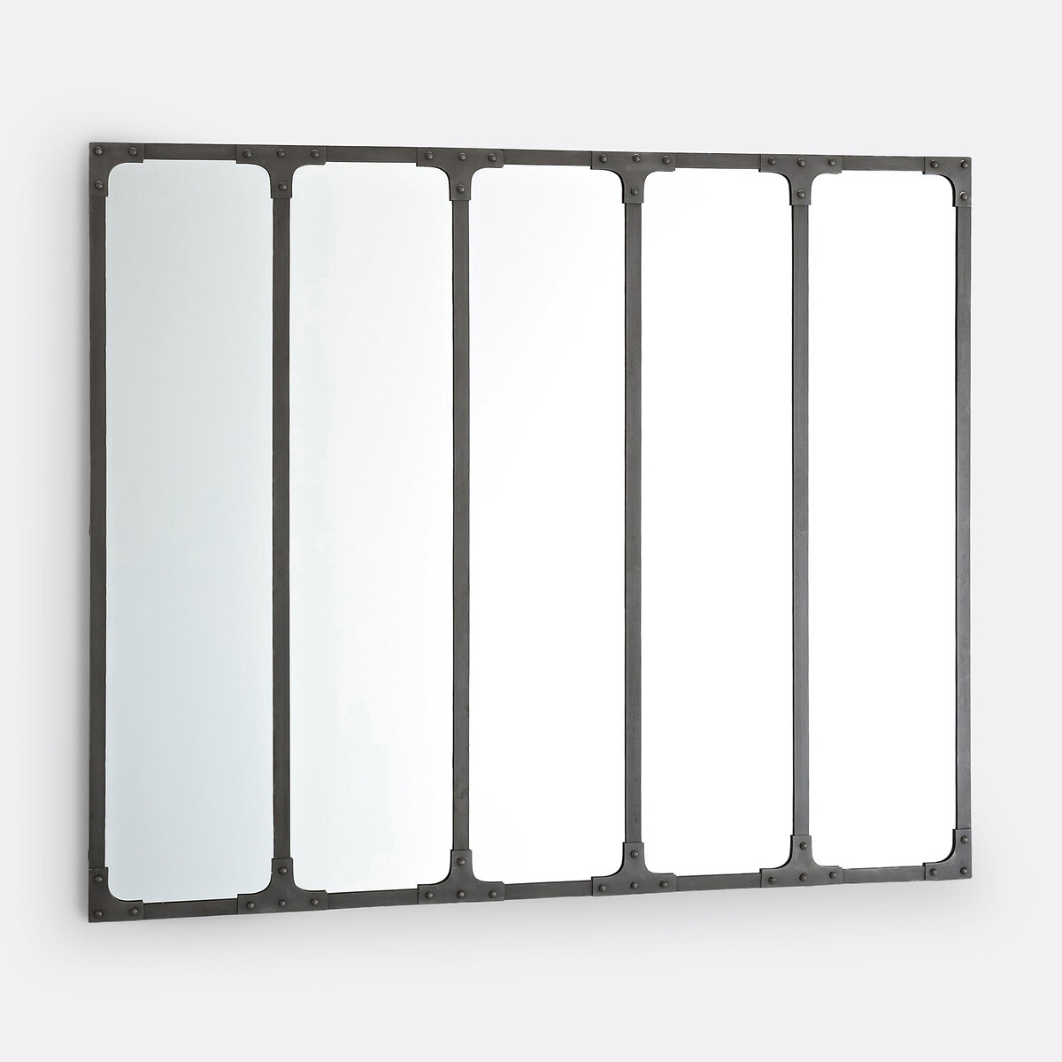 Espejo industrial de hierro 144x120 cm, Lenaig metal cepillado, LA REDOUTE INTERIEURS