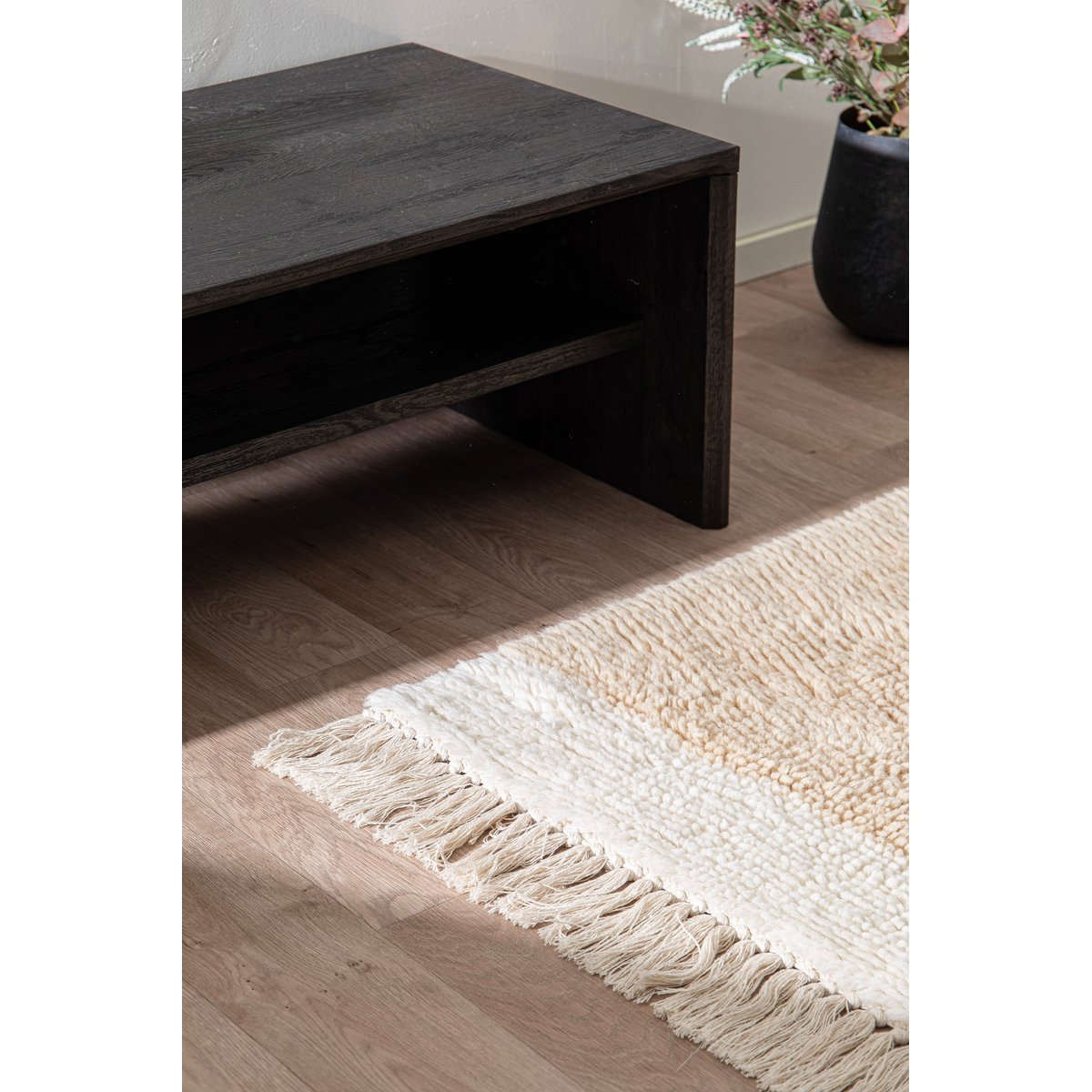 Tapis naturel en laine et coton SUZANNE beige sable, AFK LIVING