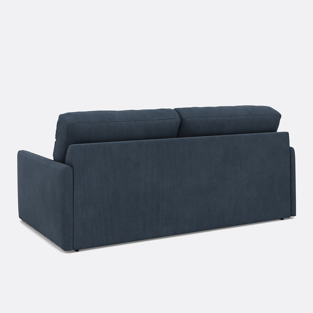 Canapé convertible, mousse, en velours côtelé fines côtes, MARTA bleu nuit, LA REDOUTE INTERIEURS