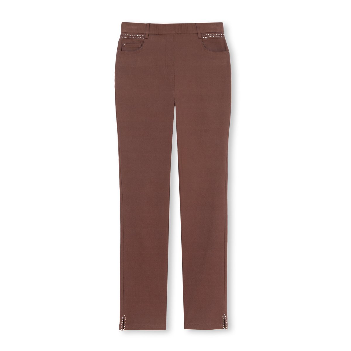 Tregging tissu stretch chocolat, DAXON