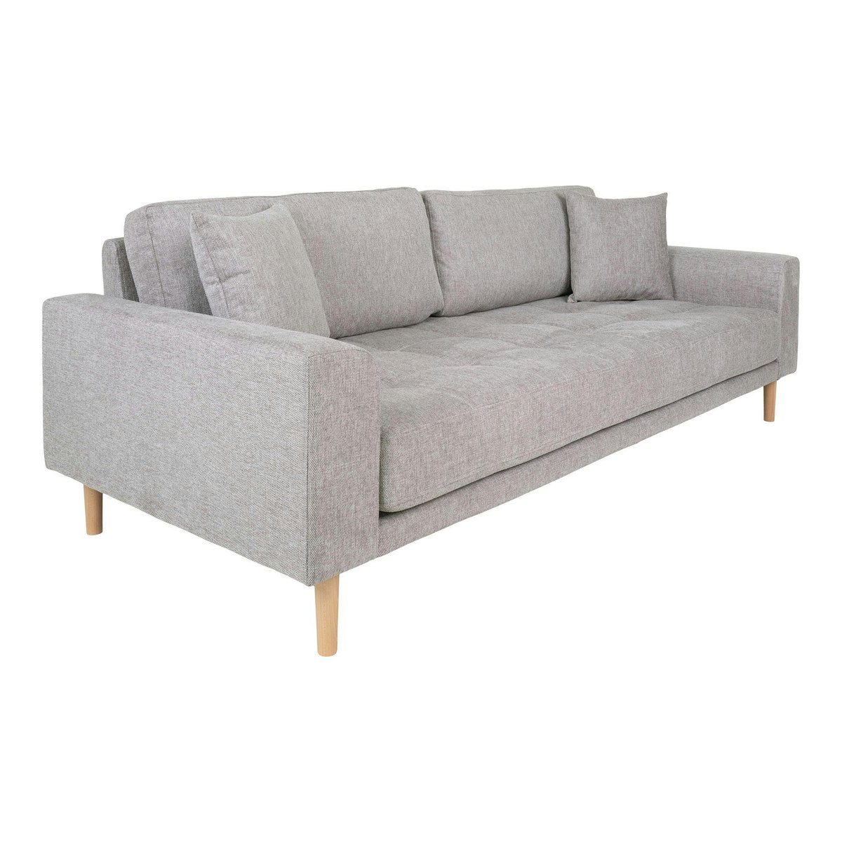 Canapé droit moderne en tissu AMSTERDAM gris clair - 3 places, PIER IMPORT