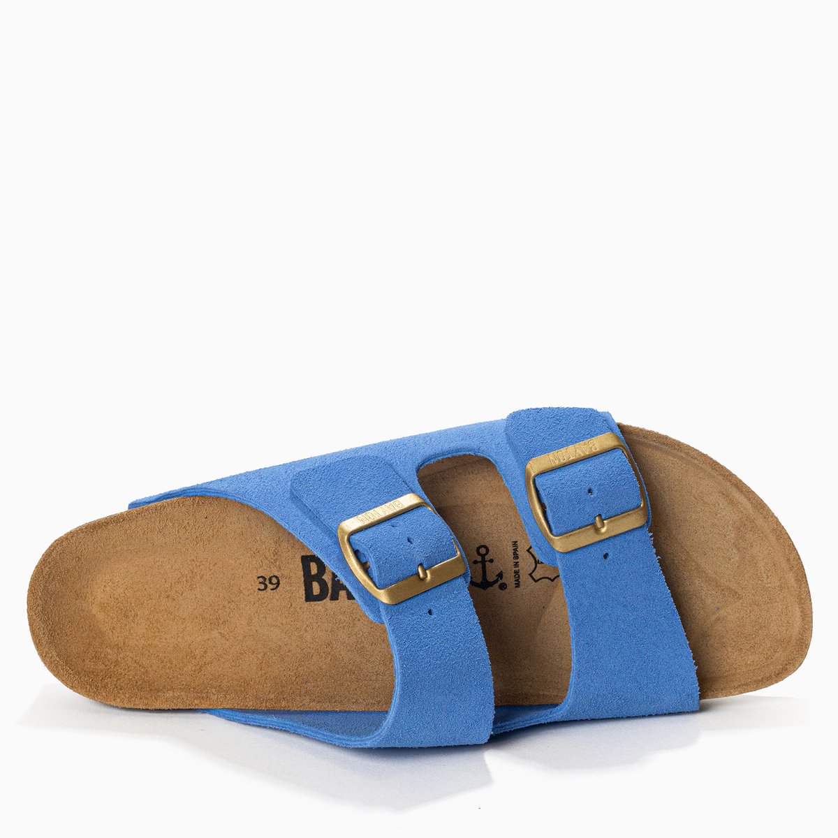 Sandales en cuir suédé ATLAS bleu, BAYTON