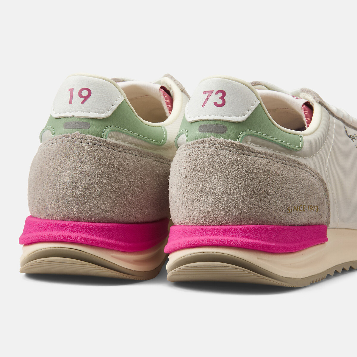 Baskets Marvin College blanc/rose/vert, PEPE JEANS