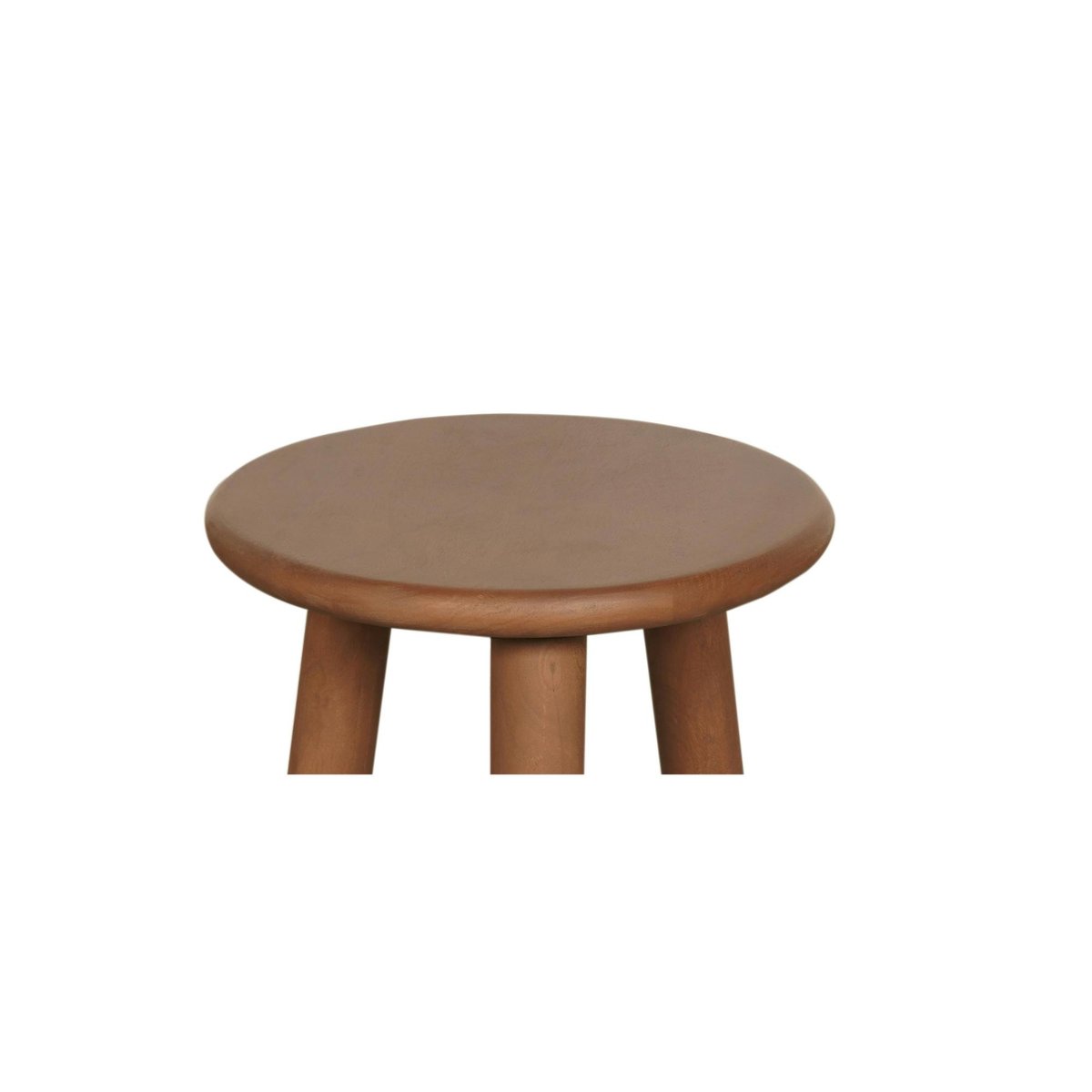 Bout de canapé rond en bois foncé à 3 pieds ALMA marron, PIER IMPORT