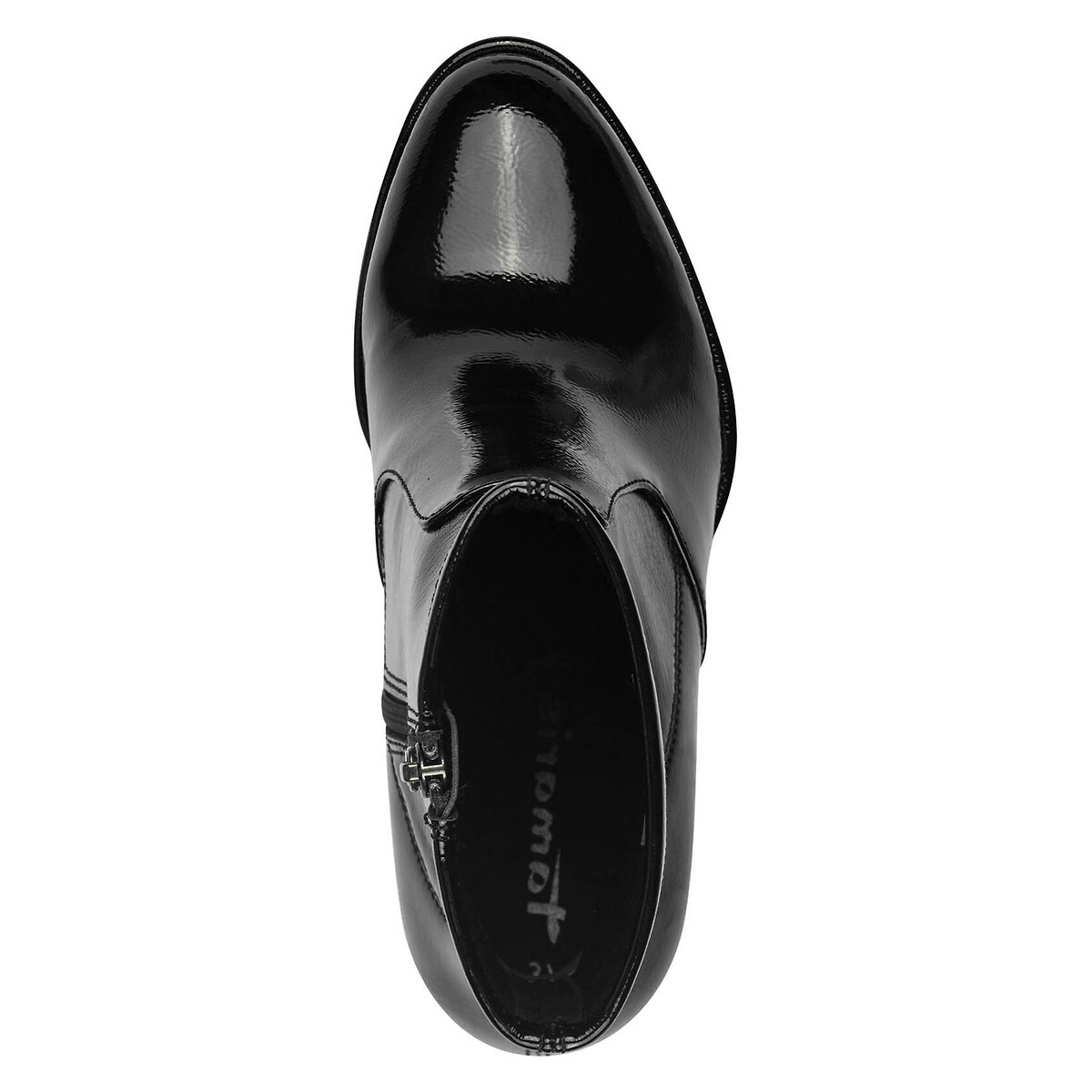 Bottines vernies à talons noir verni, TAMARIS