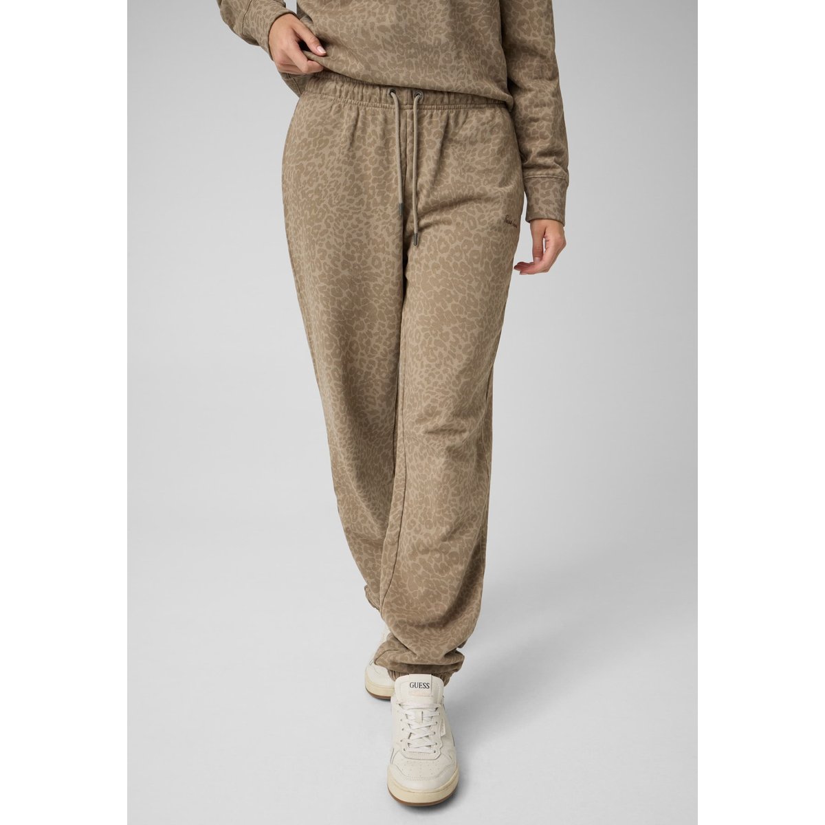 Pantalon De Survêtement Imprimé Décontracté beige, GUESS JEANS