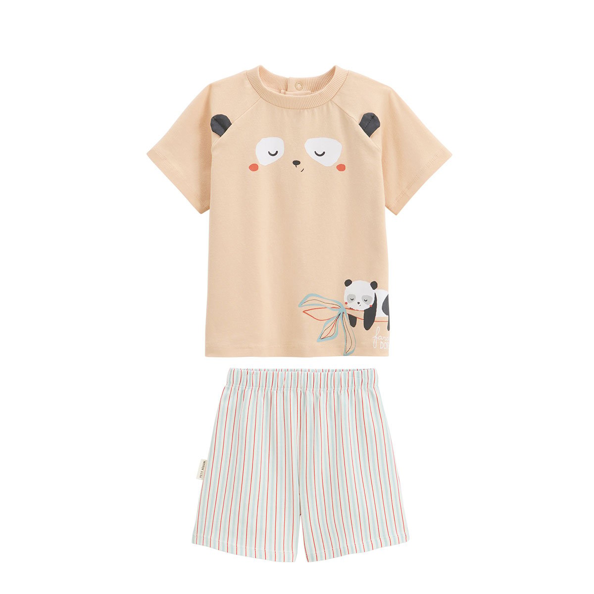 Pyjama short enfant 2 pièces Bento sable, PETIT BEGUIN