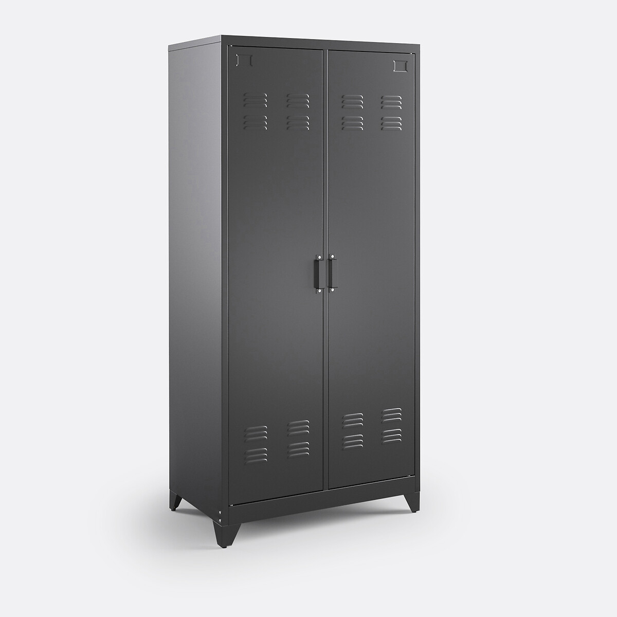 Armoire 2 portes en métal acier, HIBA gris, LA REDOUTE INTERIEURS