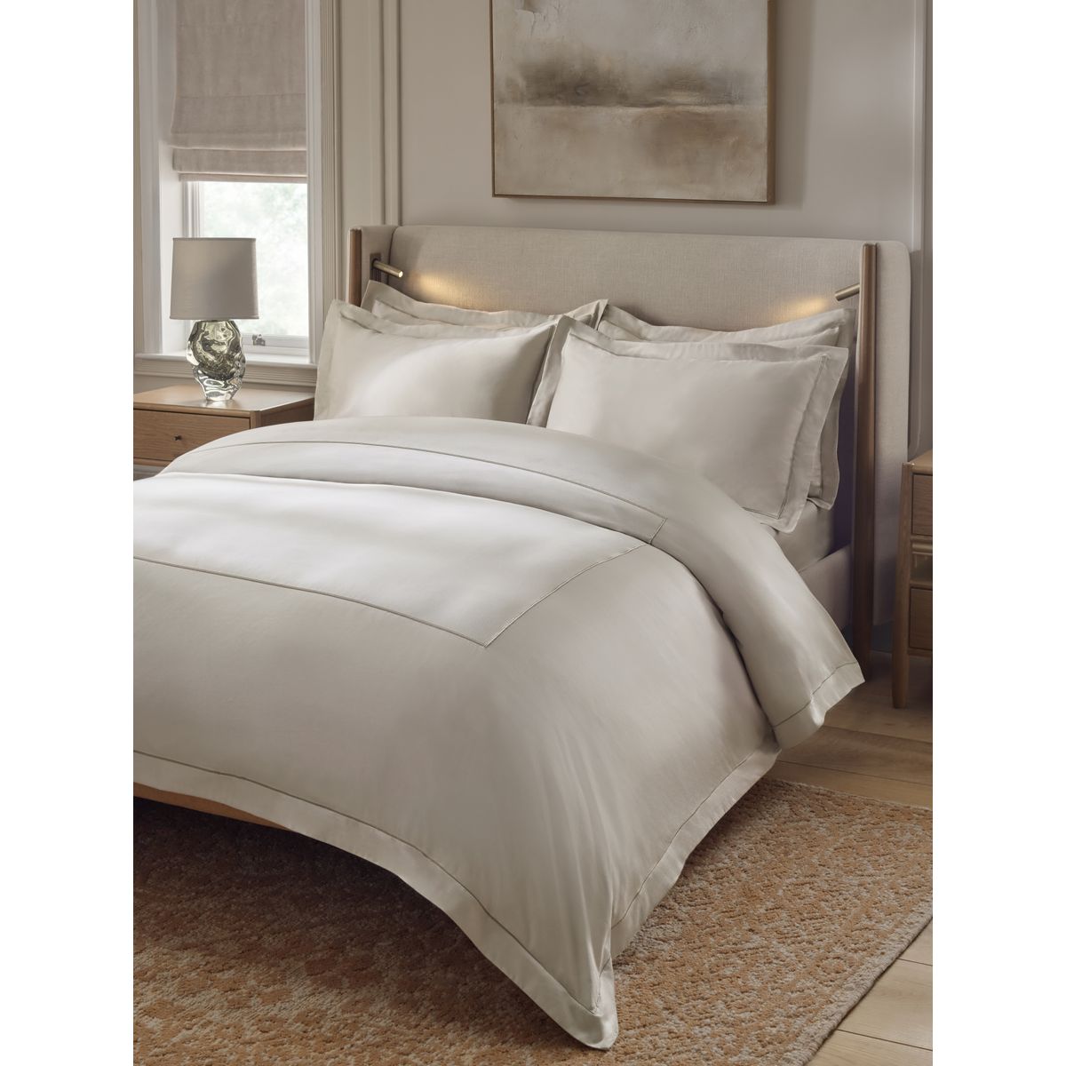 Parure housse de couette 600 fils barretta argent, NEXT