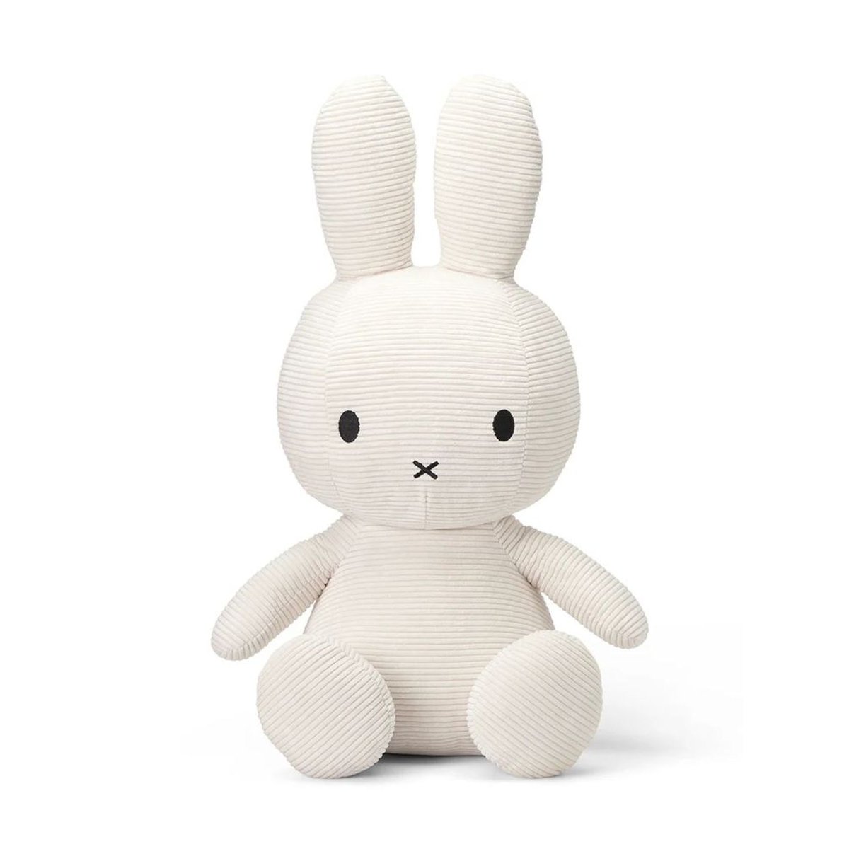 Peluche géante lapin Miffy velours côtelé blanc, BON TON TOYS