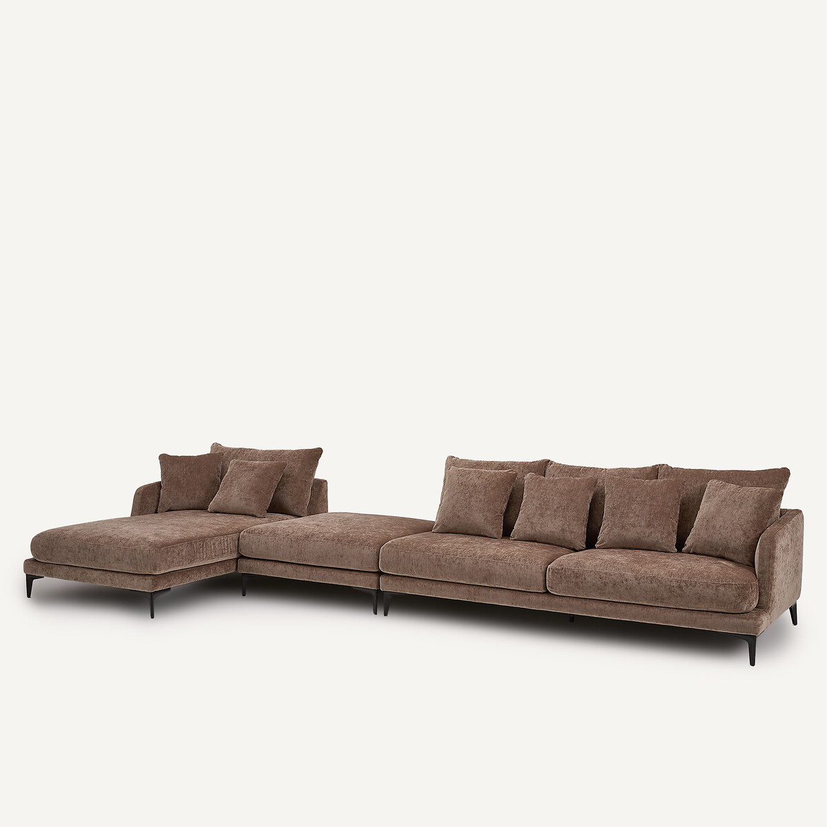 Fussstütze aus gemischtem Velours, MODERNISTE, Design Emmanuel Gallina café latte, EMMANUEL GALLINA X AM.PM