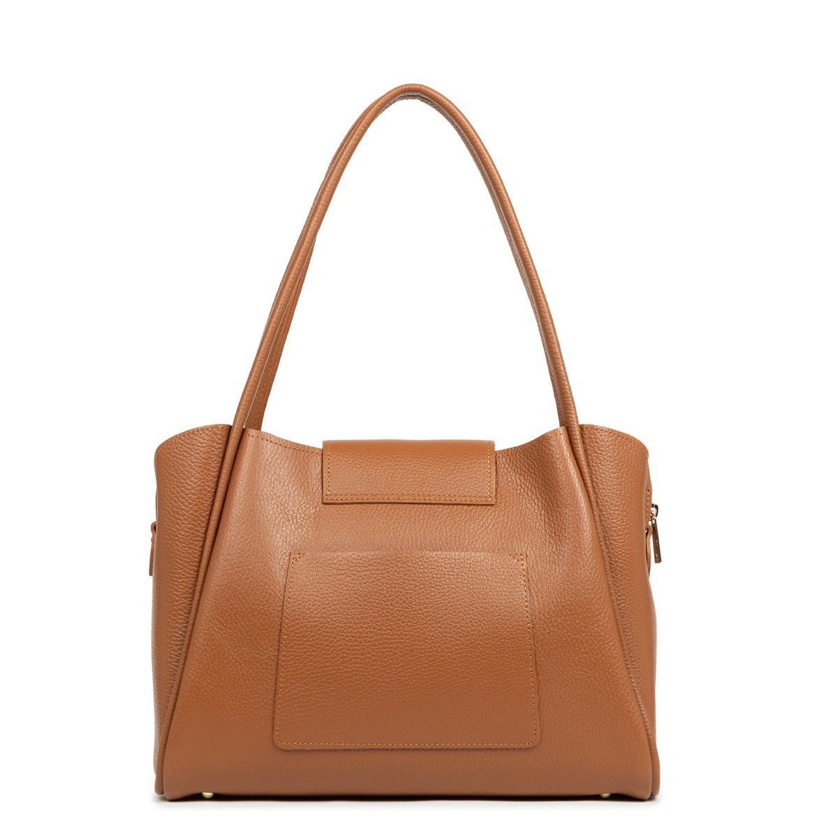 Grand sac cabas épaule, Made in France IDA DOUBLE camel - in - orange, LANCASTER