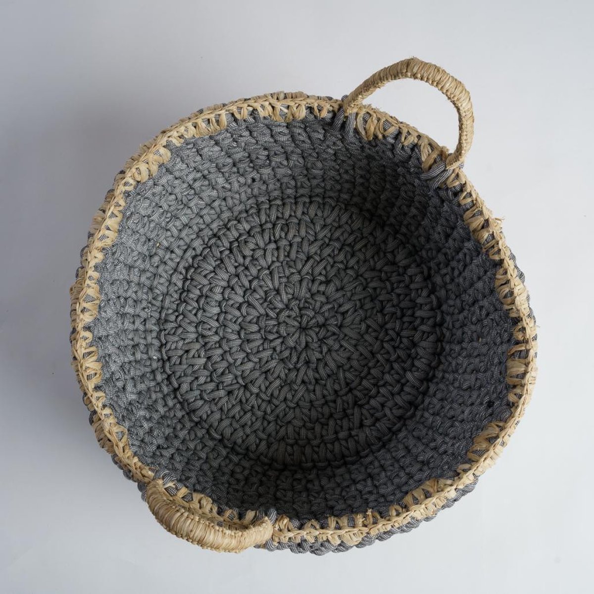 Grand panier en corde bleu XL EIKA gris, WANDA COLLECTION