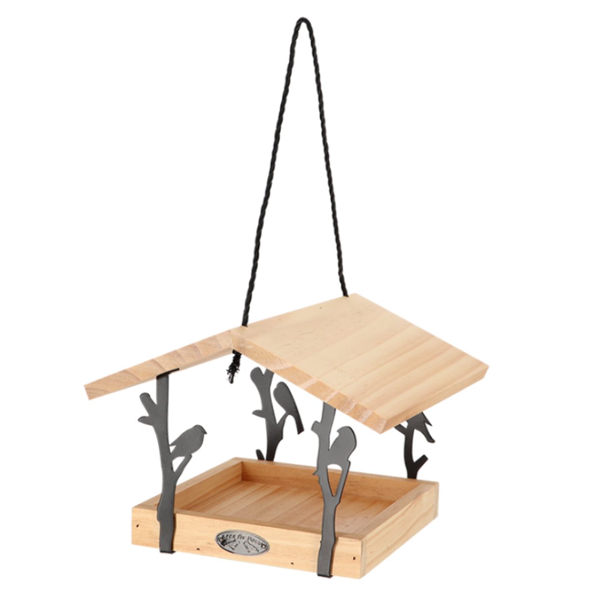 Mangeoire à suspendre en bois motif oiseaux couleur unique, ESSCHERT DESIGN