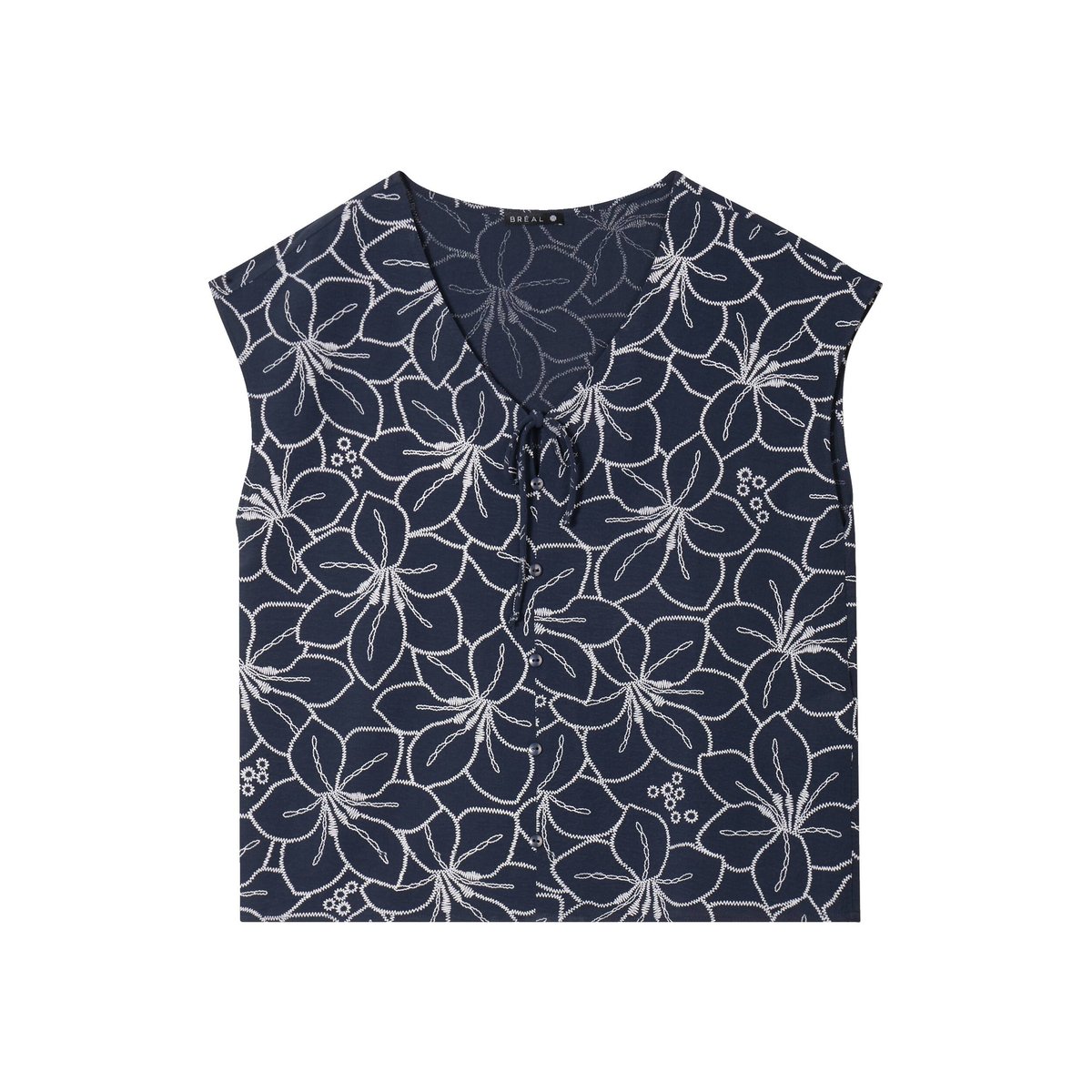 Blouse manches courtes bleu foncé, BREAL