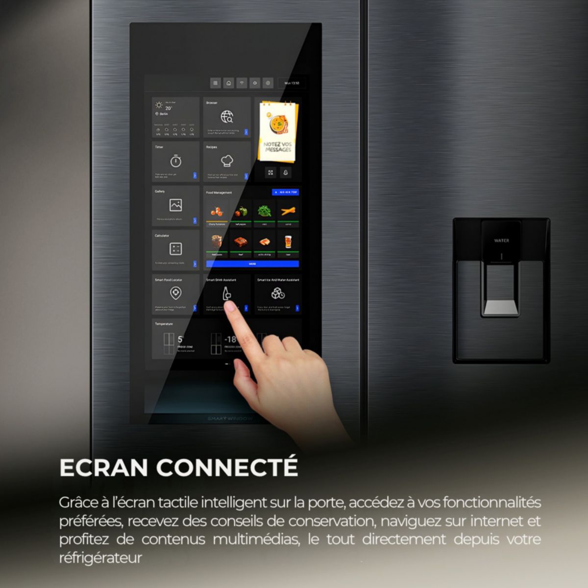 Réfrigérateur multi portes HFW99F19ESSB couleur unique, HAIER