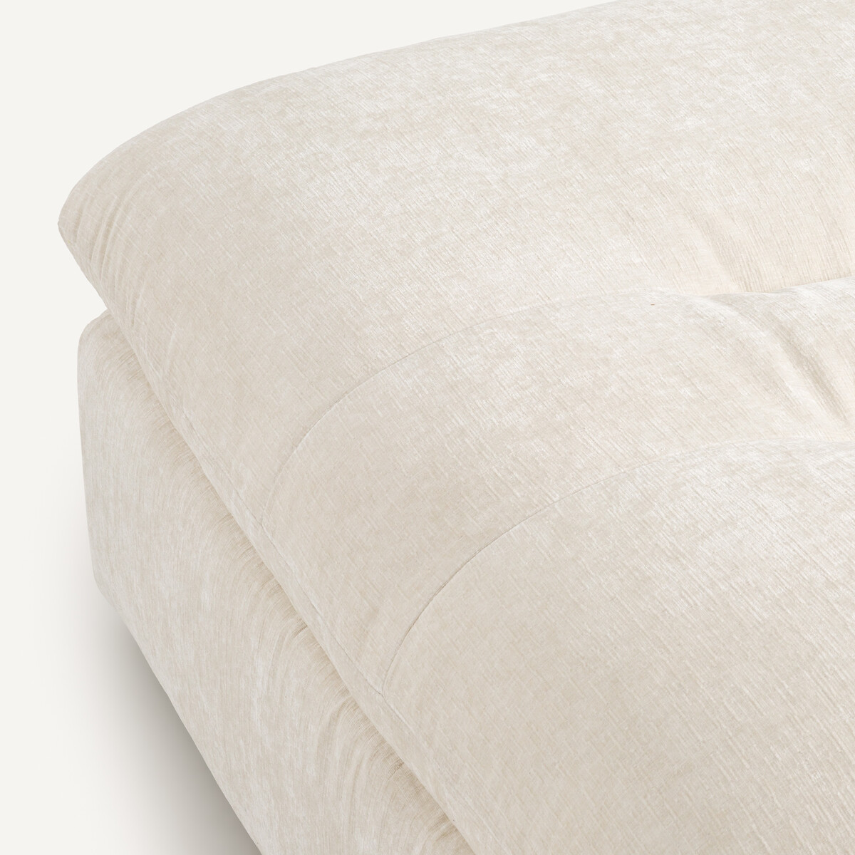 Repose-pieds modulable velours chenille, Giuliano blanc, AM.PM